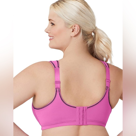 New Glamorise 46DD Bra High Impact Sports Bra Elite Performance Pink Underwire - Picture 5 of 16